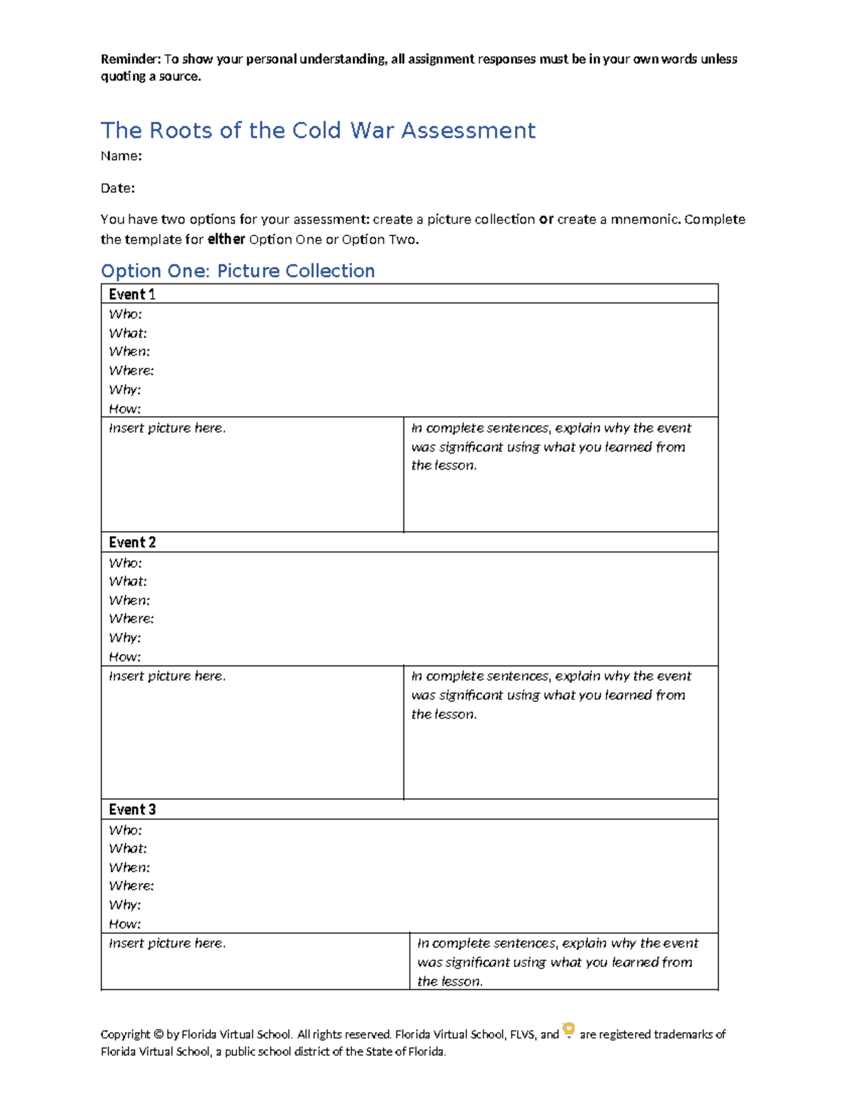 Roots of the Cold War Assessment: Picture Collection or Mnemonic - Studocu