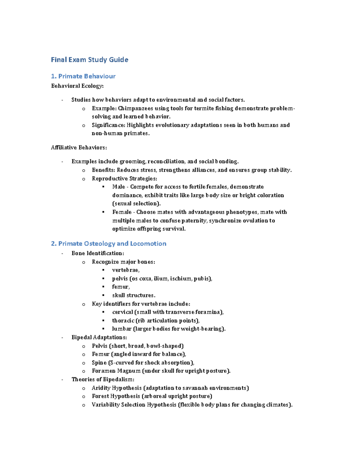 Final Exam Study Guide - Exam review - Final Exam Study Guide 1 ...
