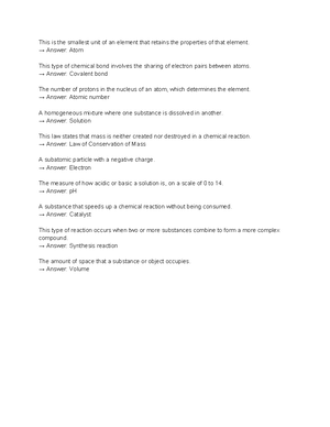 Multiple choice reviewer in Gen Chem 1: Key concepts and definitions ...