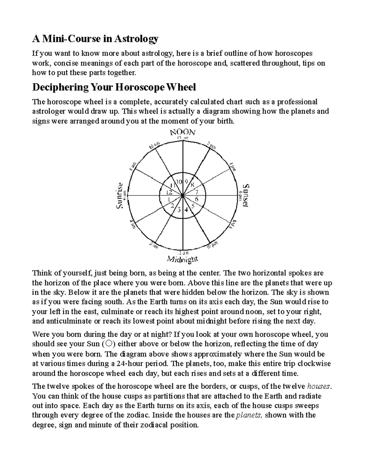 Astrology 101: Understanding Your Horoscope and Planets - Studocu