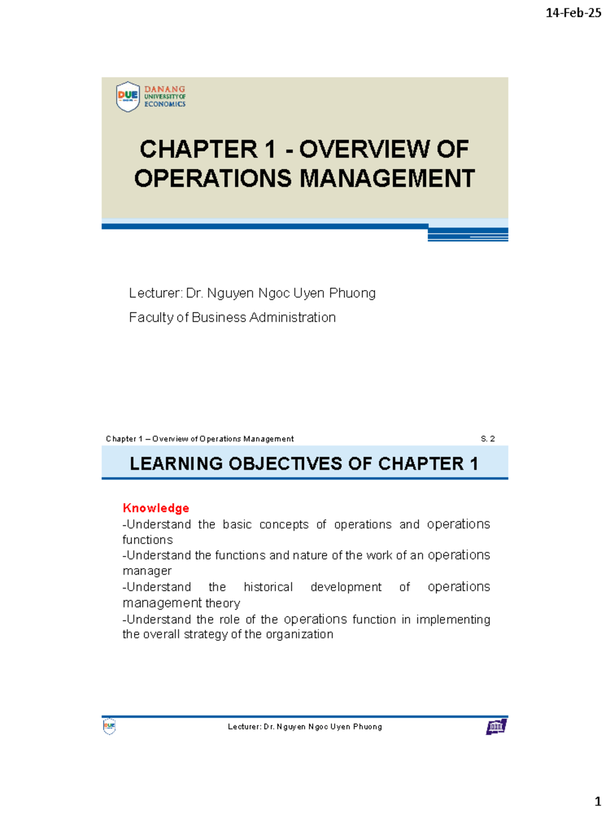 OM 101: Chapter 1 Overview of Operations Management - Studocu