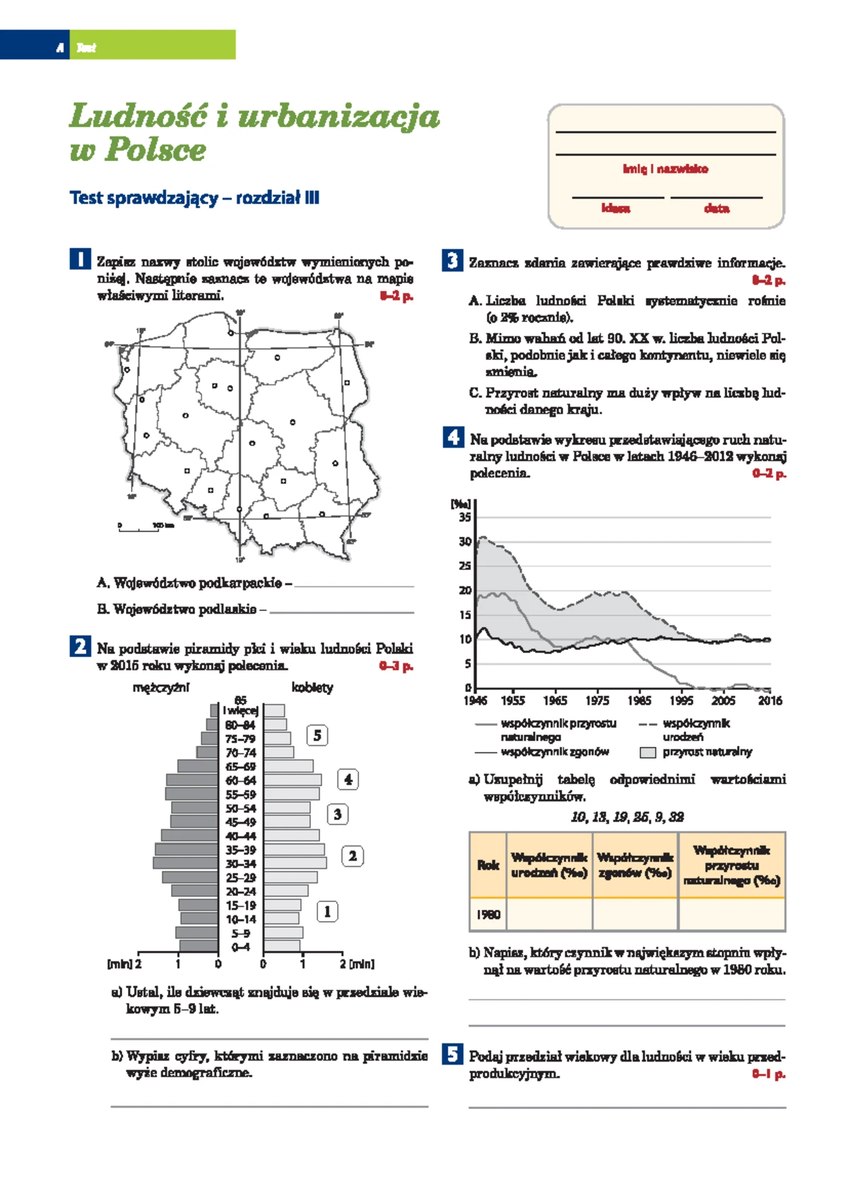 Ludność I Urbanizacja W Polsce Sprawdzian 1 Gm www.studocu.com