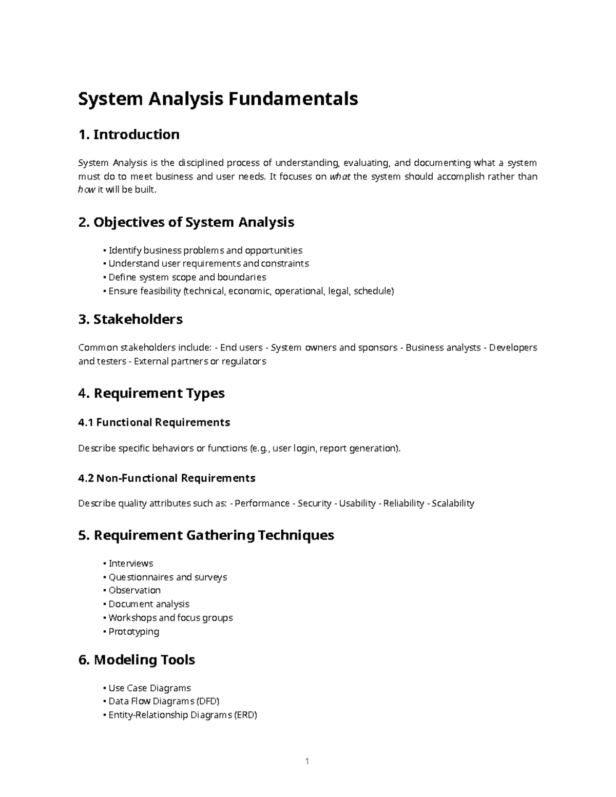 System Analysis Fundamentals: Key Concepts and Techniques - Studocu