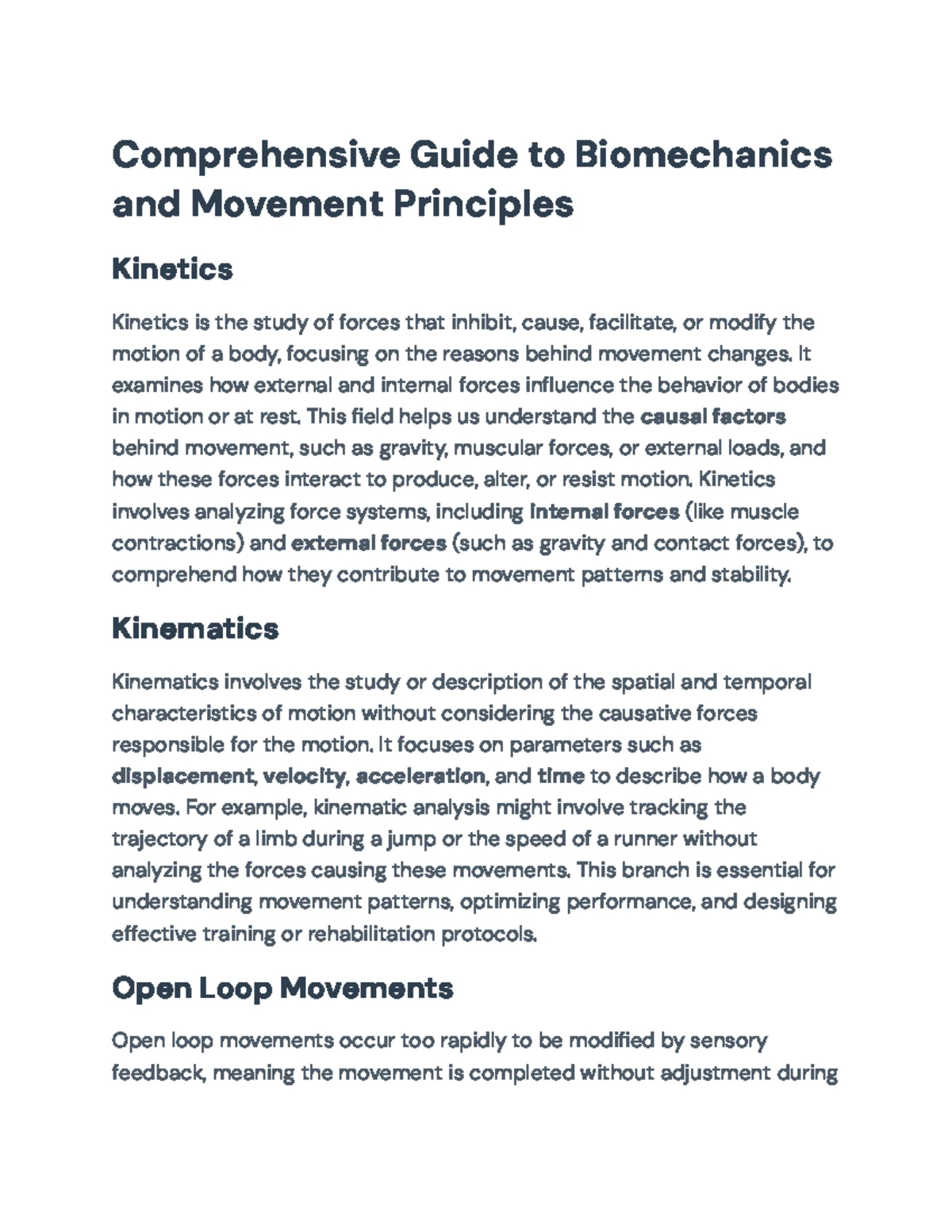 KIN 301: Comprehensive Guide to Kinematics & Dynamics in Human Movement ...