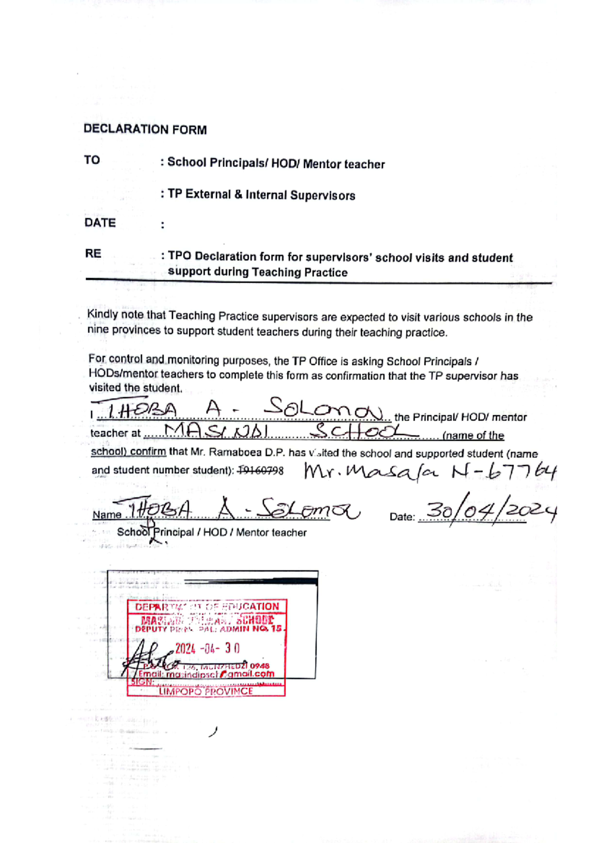 Declaration and evaluation - CMG3701 - Studocu