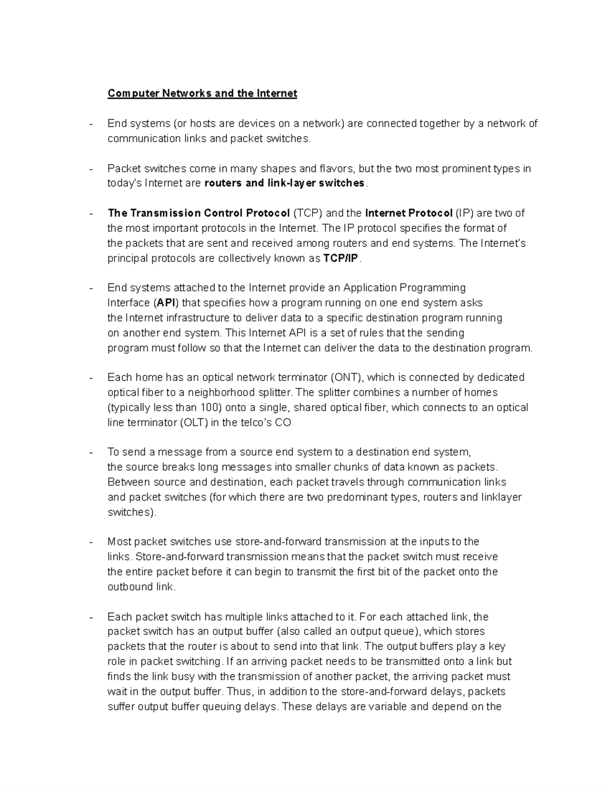 Ch. 1 Notes: Fundamentals of Computer Networks & Internet Protocols ...