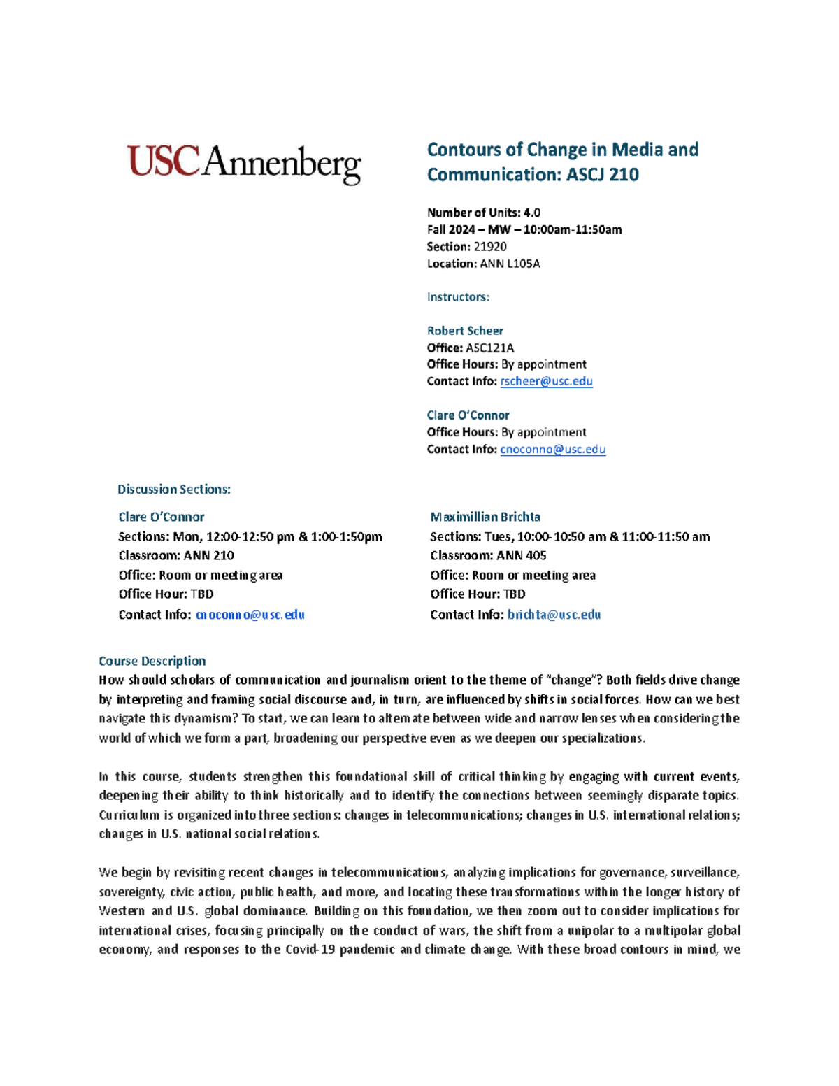 ASCJ 210 Fall 2024 Course Syllabus and Overview - Studocu