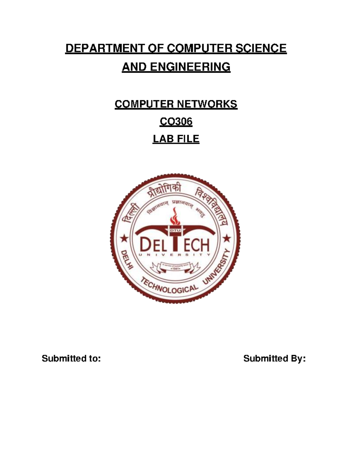Computer Networks CO Lab File: Practical Experiment Documentation - Studocu