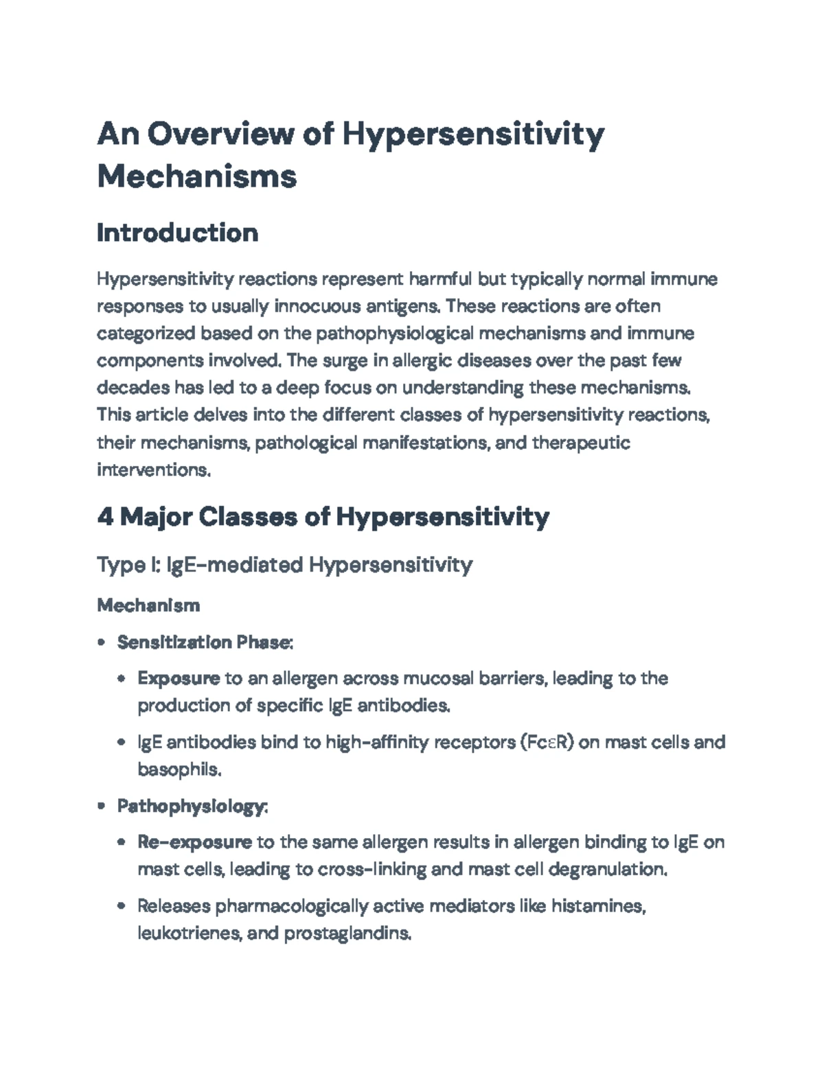 Understanding Hypersensitivity Reactions: Mechanisms and Implications ...