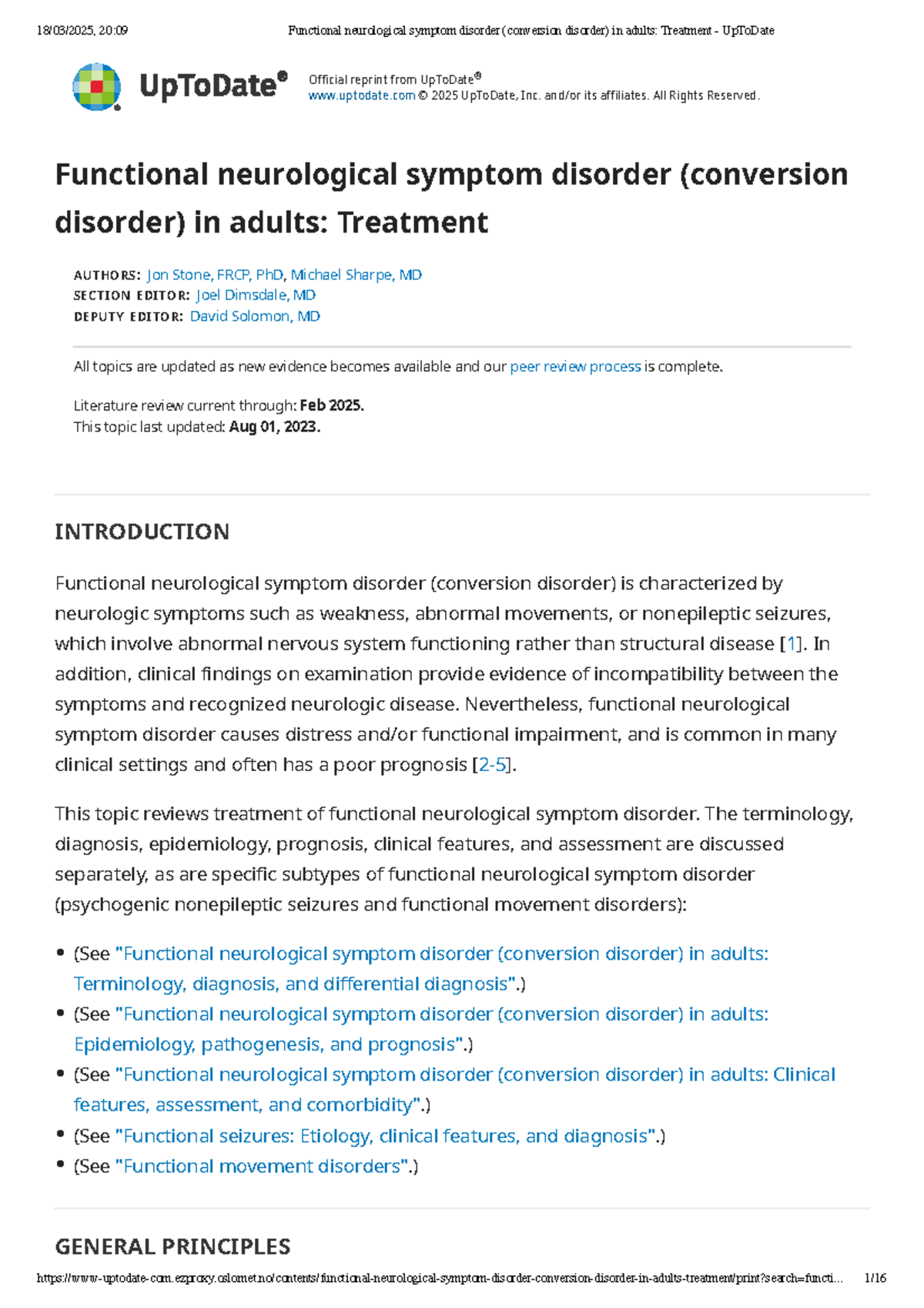 20:09 Treatment Approaches for Functional Neurological Symptom Disorder ...