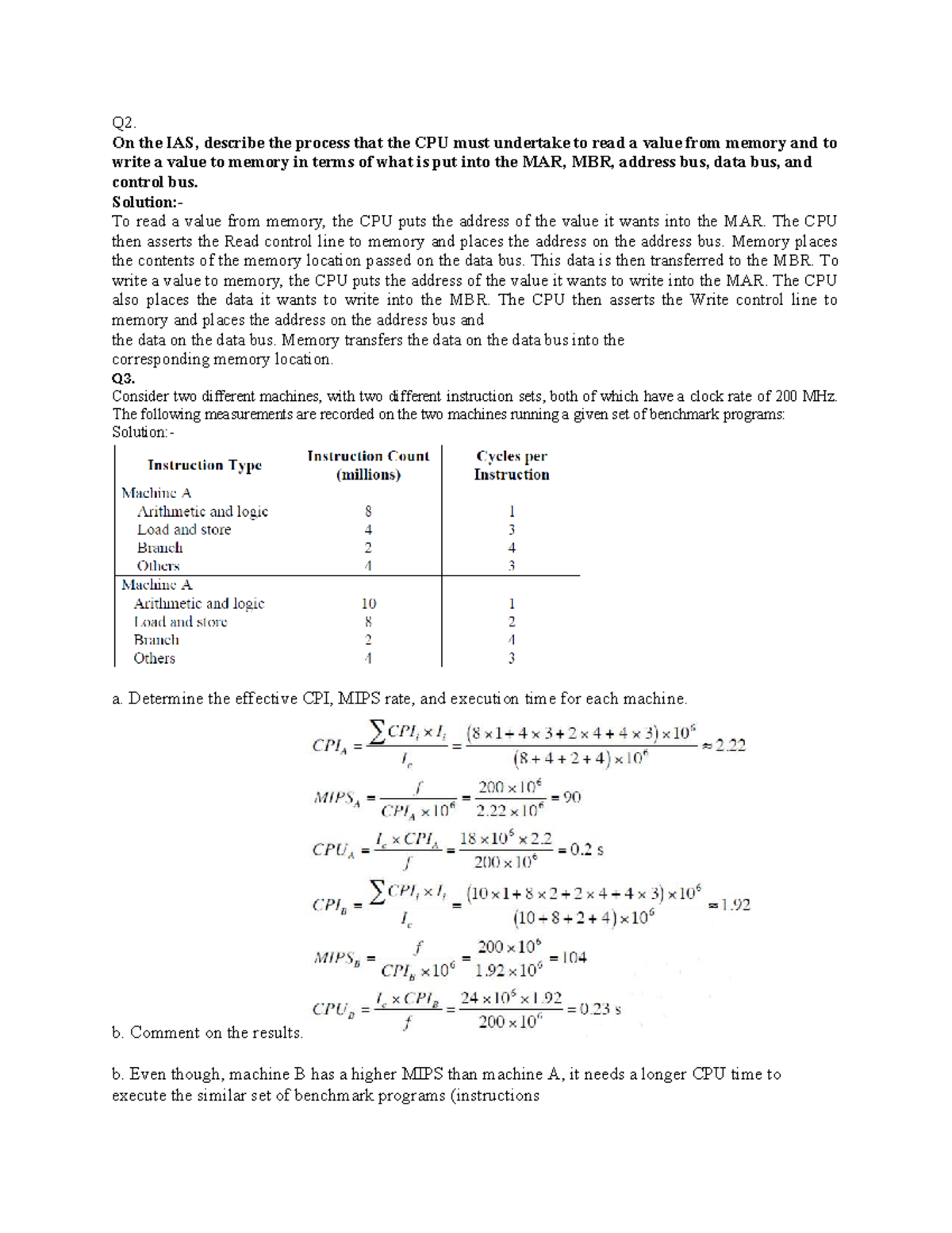 ZX333: Memory Read/Write Process & Machine Performance Analysis - Studocu