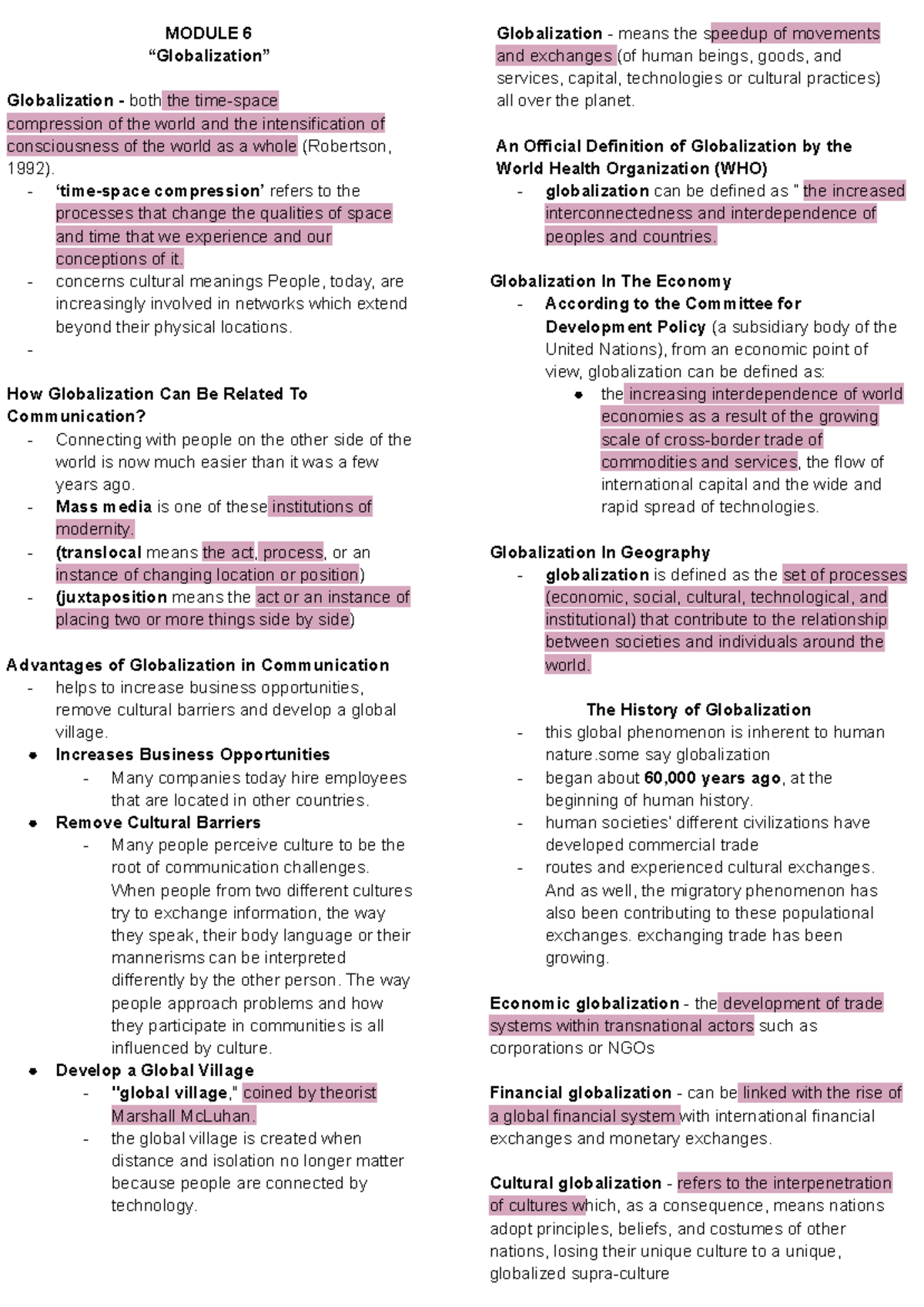 PC- Midterm Exam: Understanding Globalization and Its Impacts - Studocu