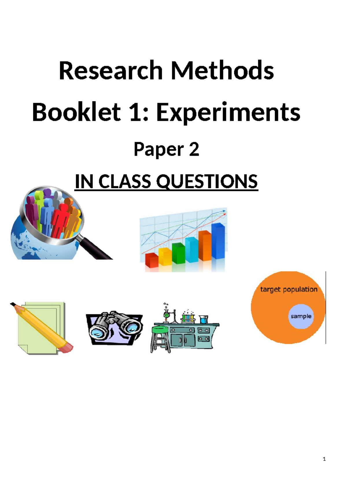Research Methods Booklet 1: Experiments Paper 2 - In-Class Questions ...