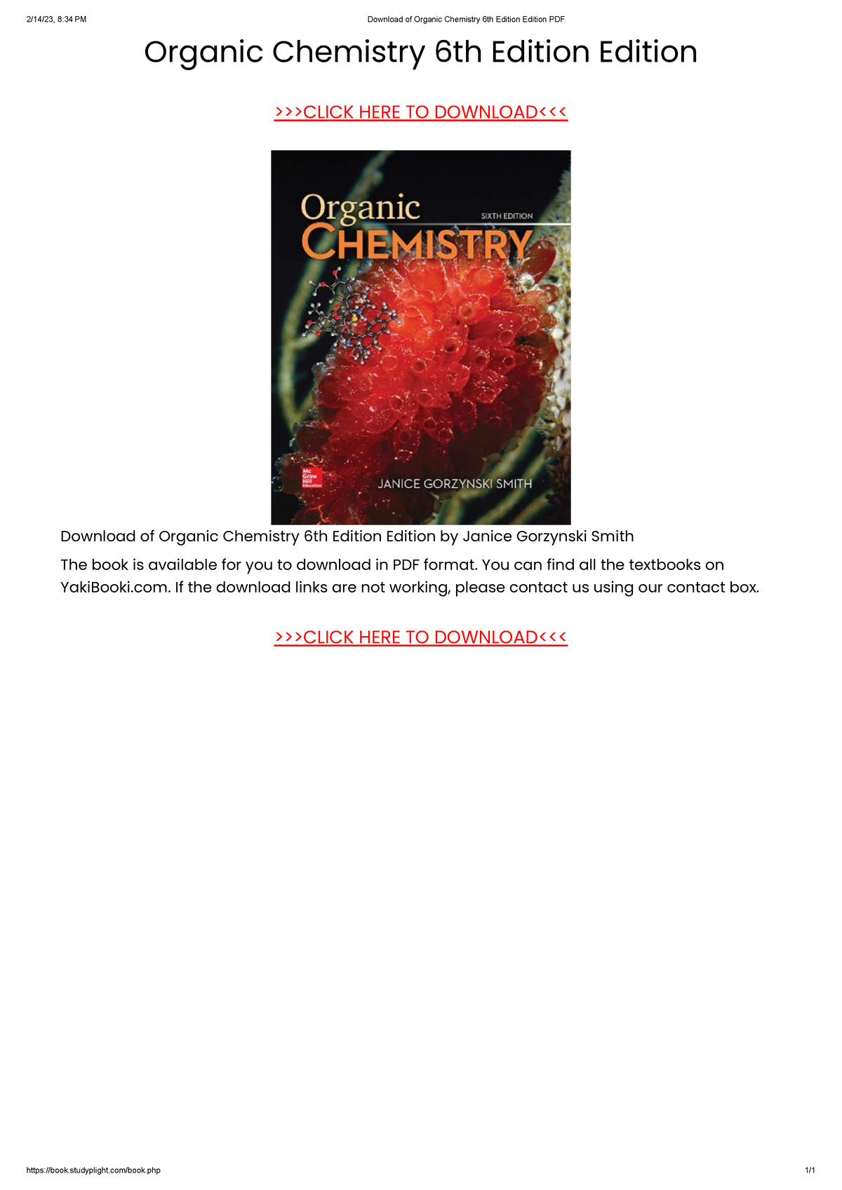 Organic Chemistry 6th Edition Edition PDF - studyplight/book.php 1