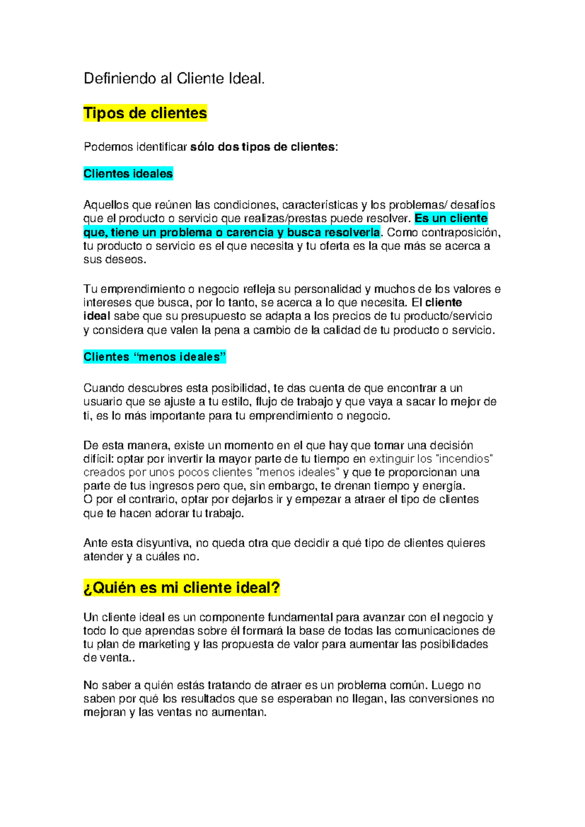12.- Definiendo al Cliente Ideal - Tipos de clientes Podemos ...