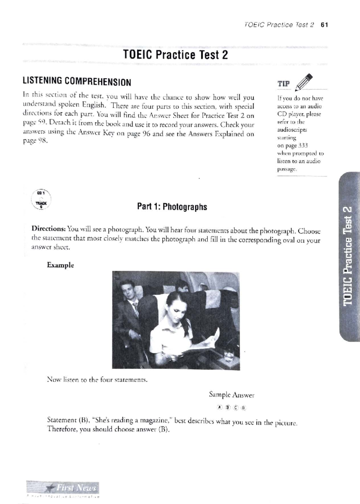 TOEIC Practice Test 2: Listening Comprehension Guide - Studocu