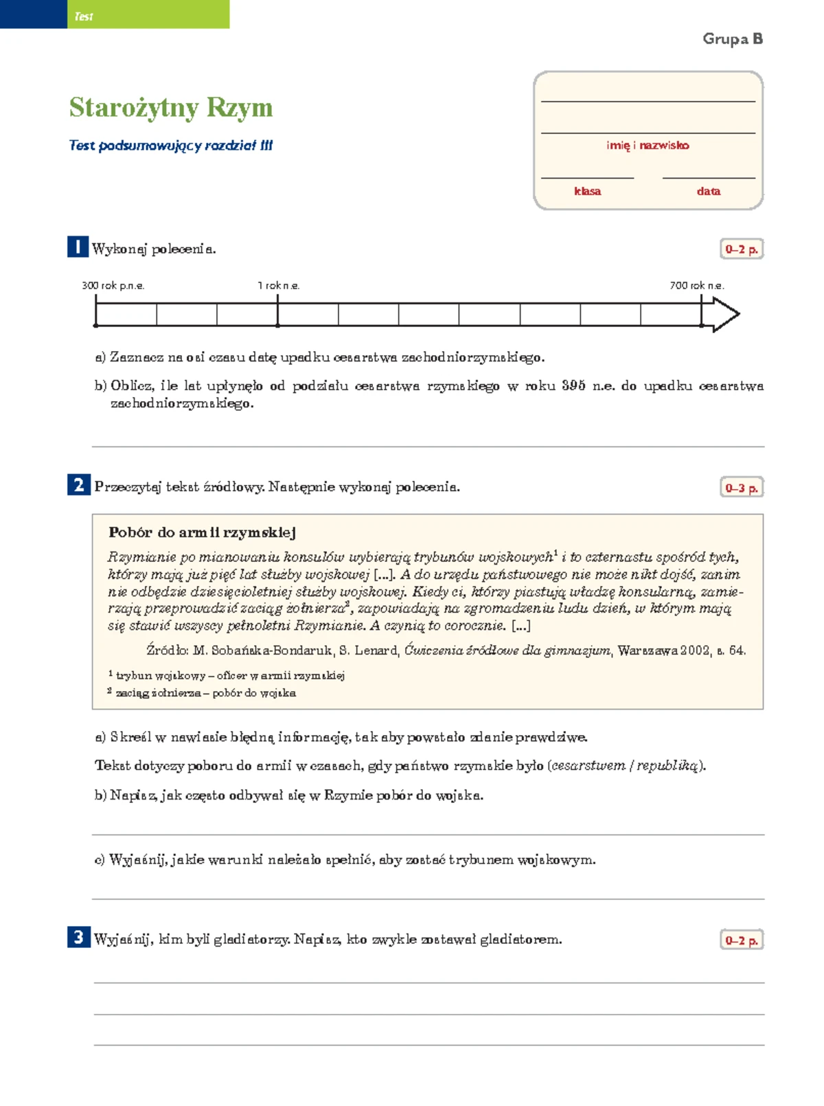Antyczny Rzym Sprawdzian 1 Liceum Rozszerzenie www.studocu.com