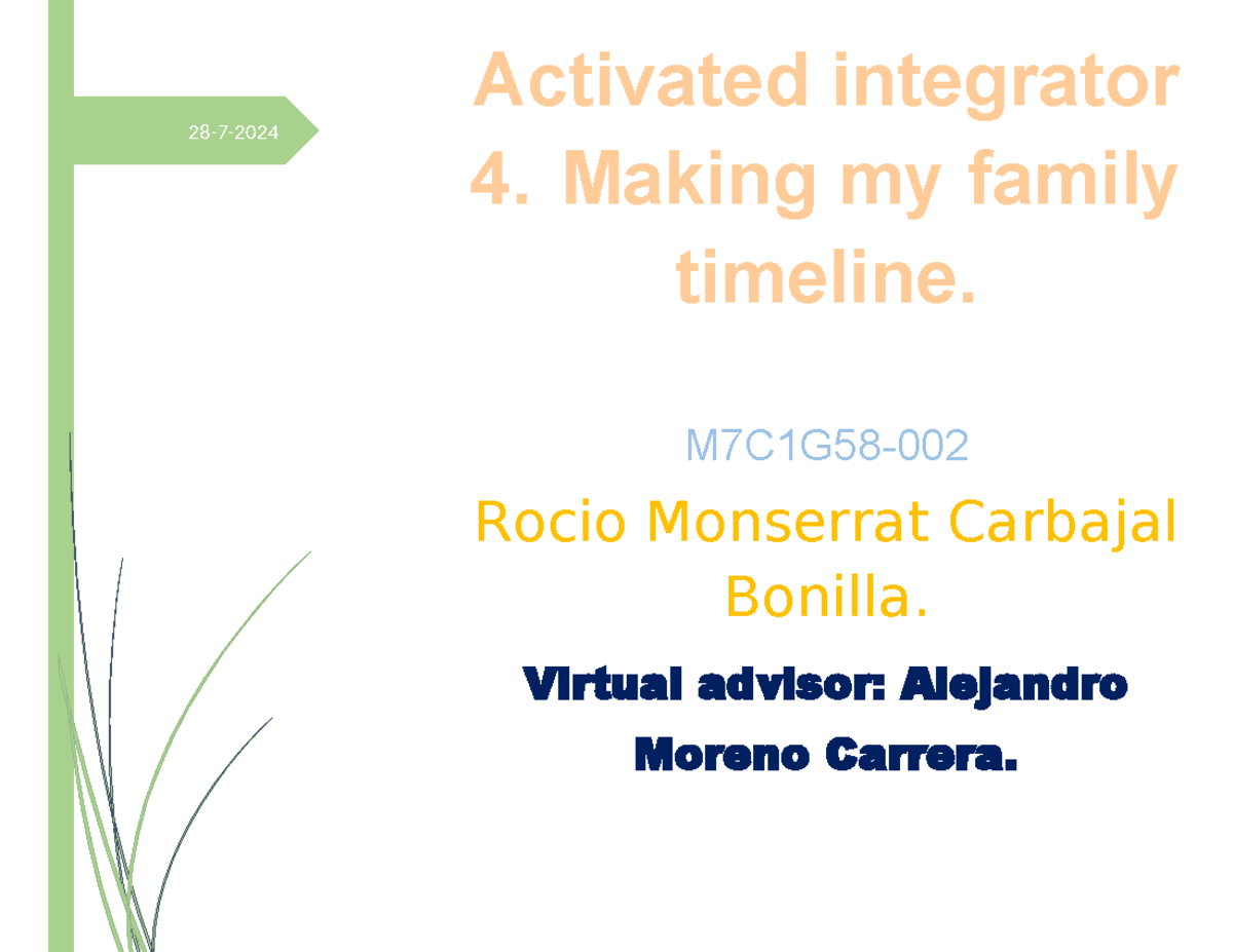 M07S2AI4 Actividad Integradora 4: Making My Family Timeline - Studocu