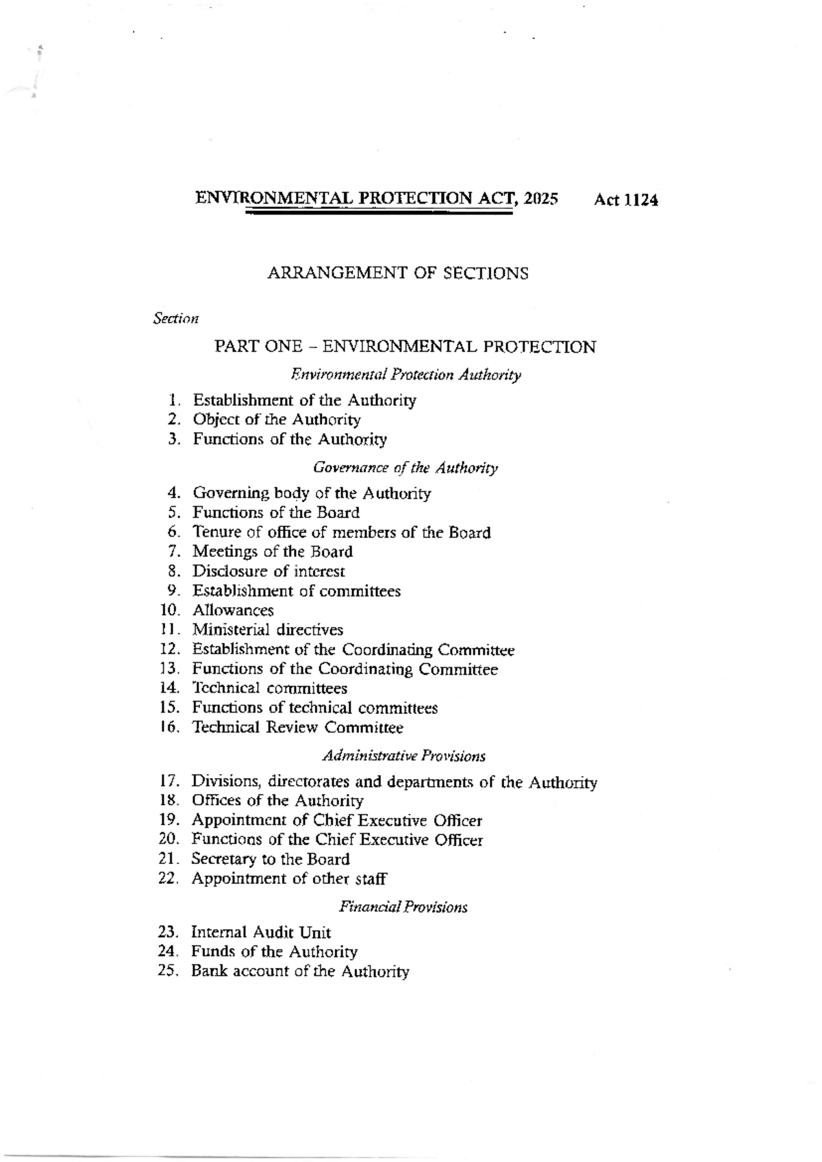 Environmental Protection Act 2025: Comprehensive Overview of Act 1124 ...