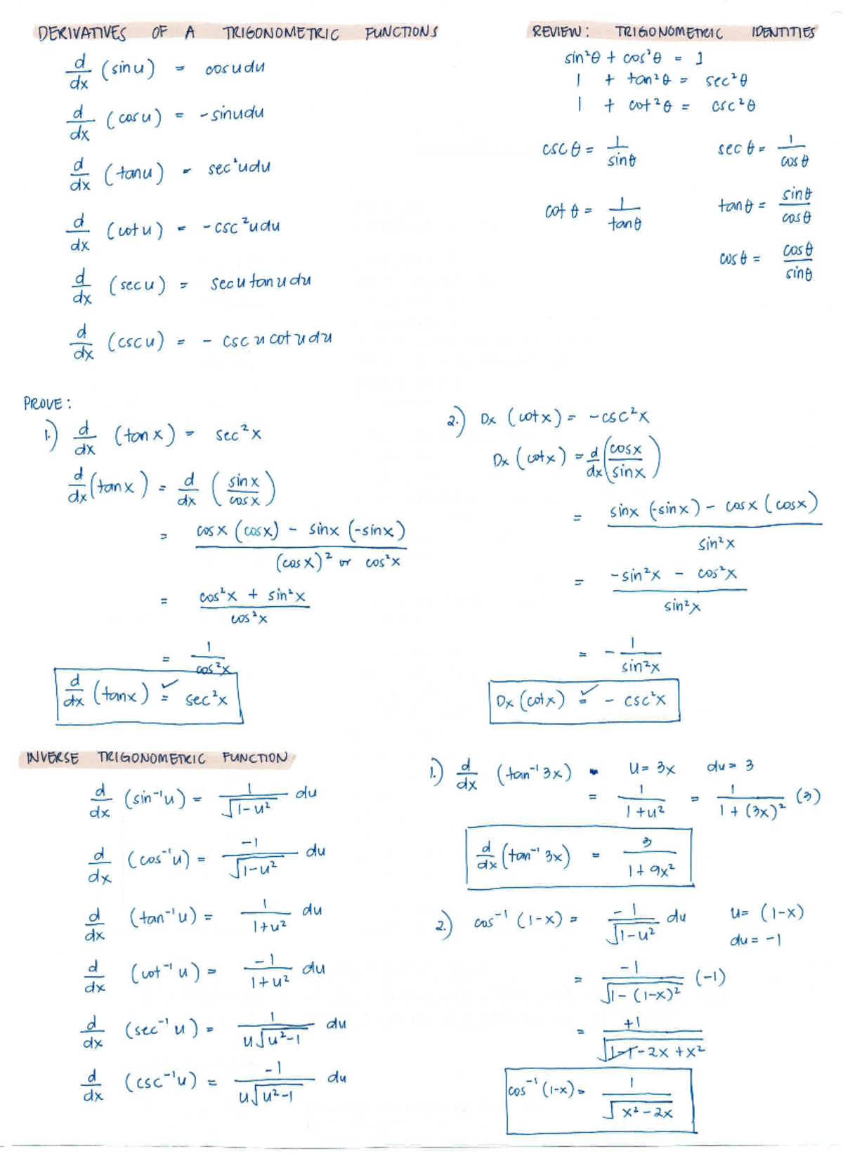 BRWE86F389A0D79 014962 - DERIVATIVES OF A TRIGONOMETRIC FUNCTIONS ...