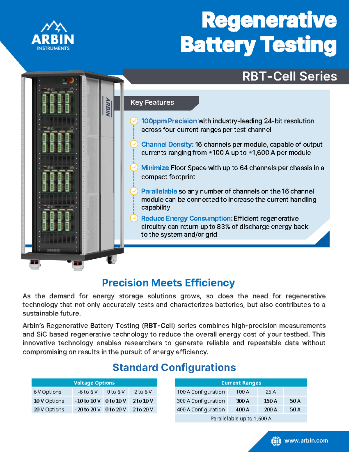 Arbin RBT Cell Brochure 2025: Key Features & Specifications - Studocu