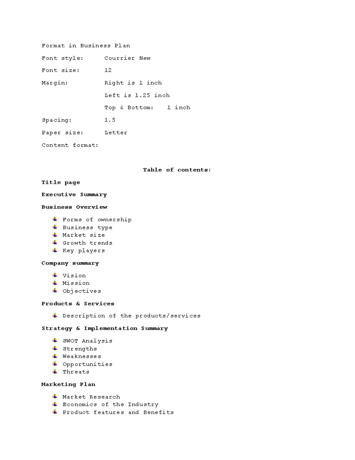 Business Plan Formatting Guidelines: Structure & Essentials - Studocu