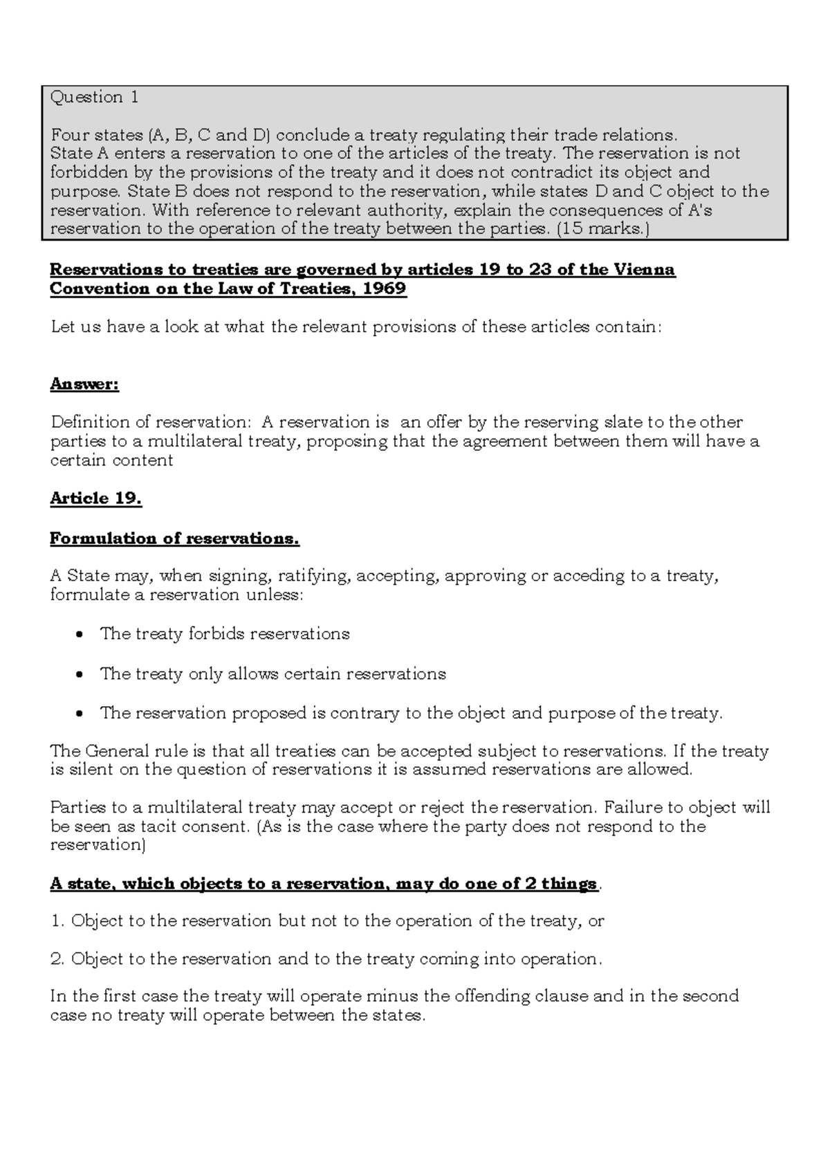 LCP4801 Final Exam Answers - Treaty Reservations and International Law ...
