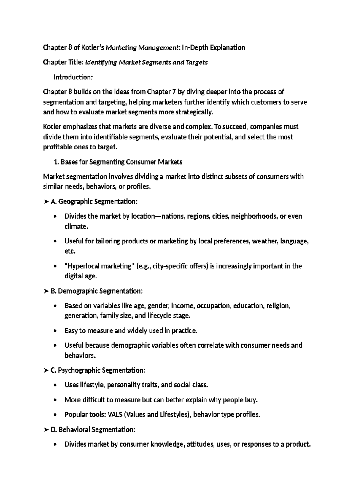 Chapter 8: Identifying Market Segments & Targets in Marketing ...