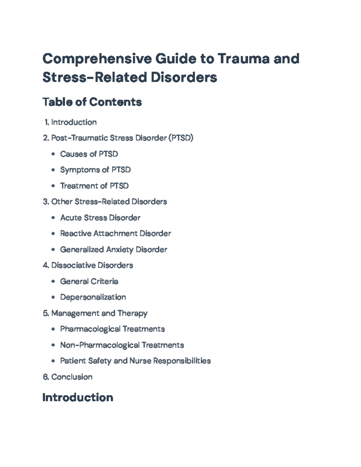 Comprehensive Review of Trauma & Stress Disorders for Health ...