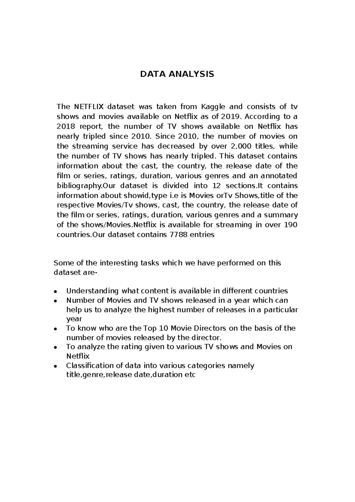 DATA ANALYSIS: Netflix Dataset Insights (BA 519473402) - Studocu