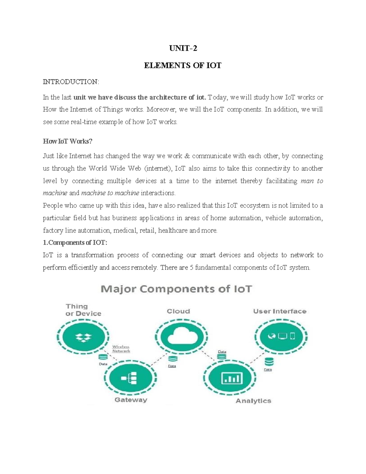IoT Fundamentals: Key Elements and Components - UNIT-2 IOT - Studocu