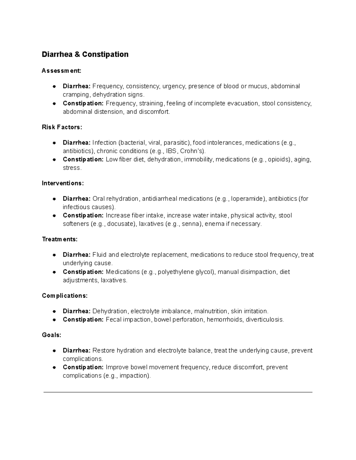 GI Disorders Assessment and Management: Diarrhea, Constipation, IBD ...