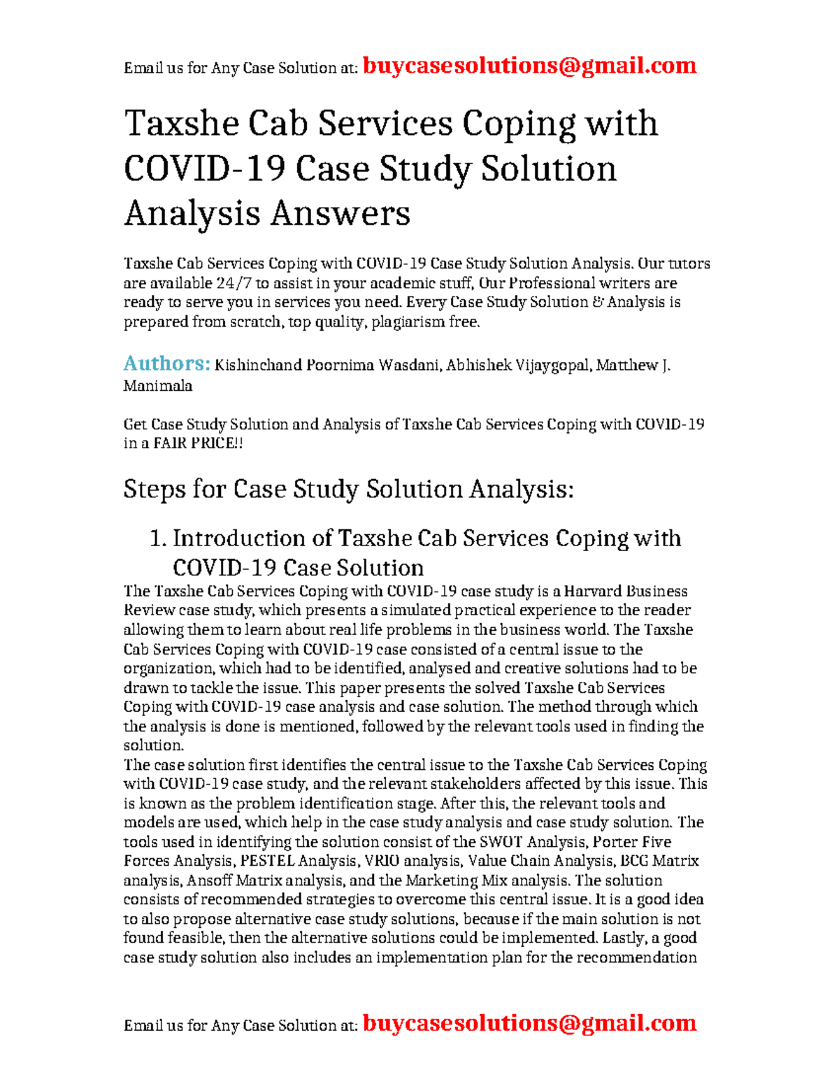 Case Study Analysis & Solutions for Taxshe Cab Services During COVID-19 ...