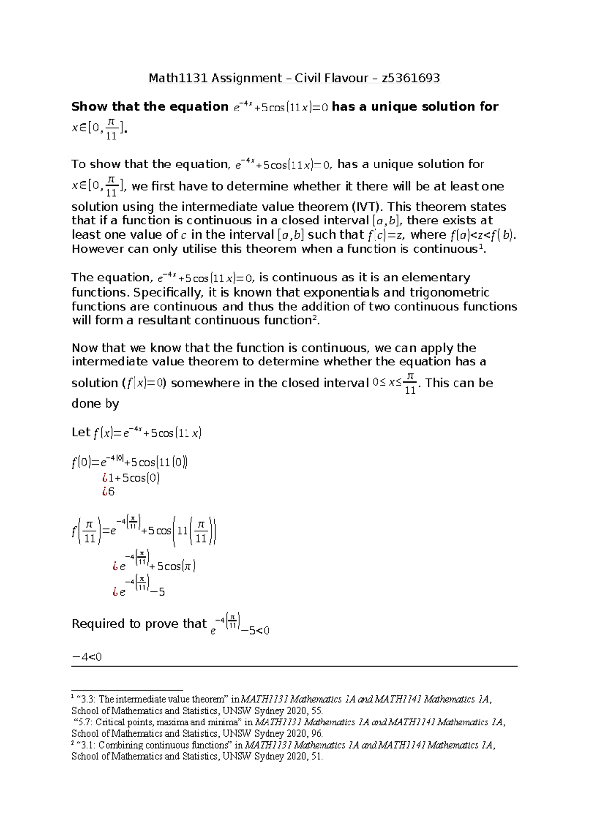 MATH1131-Mathematics 1A Civil Flavour Mathematics Assignment - Math1131 ...