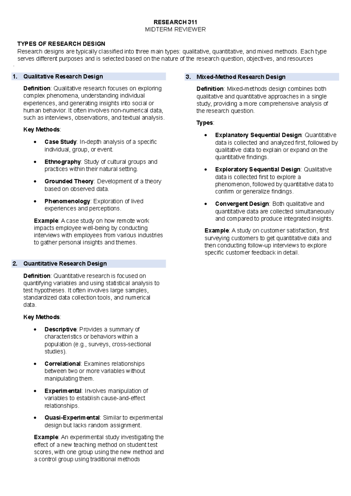 RESH - Midterm - LECTURE NOTES FOR STUDENTS - . Qualitative Research ...