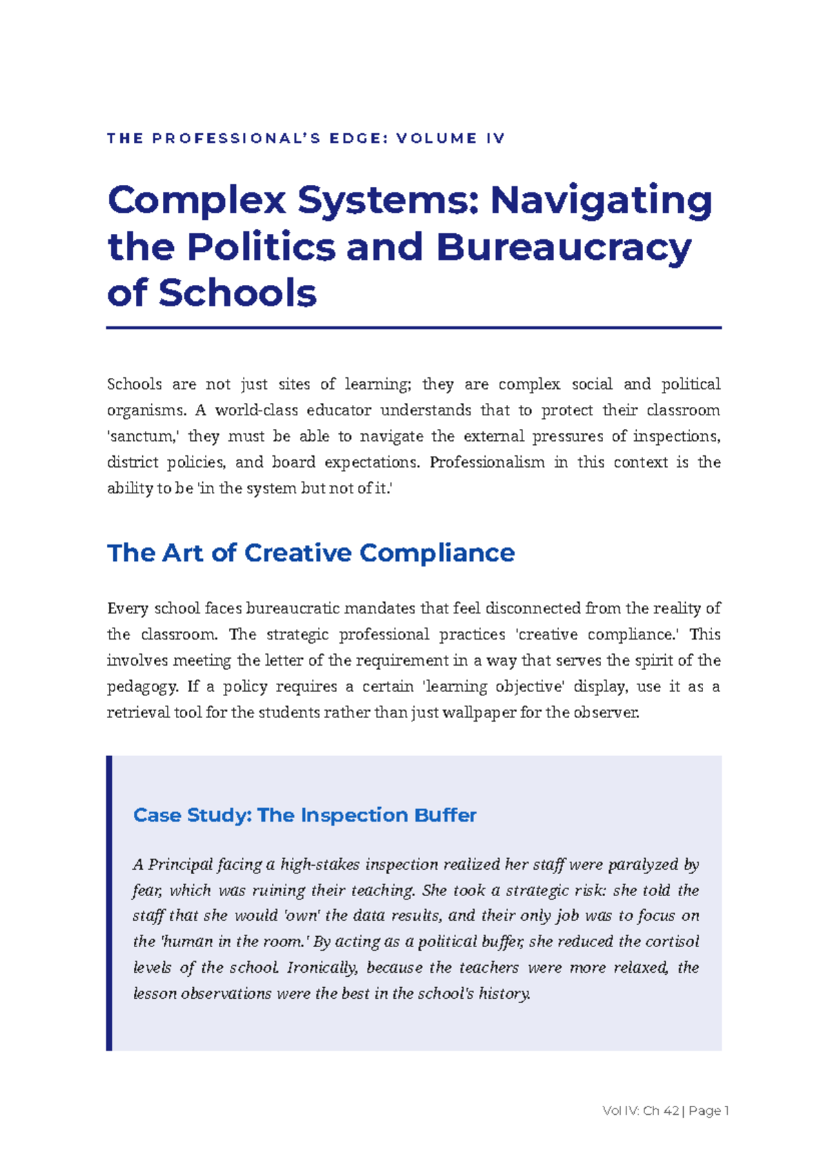 Complex Systems: Navigating Politics & Bureaucracy in Schools - Vol IV ...