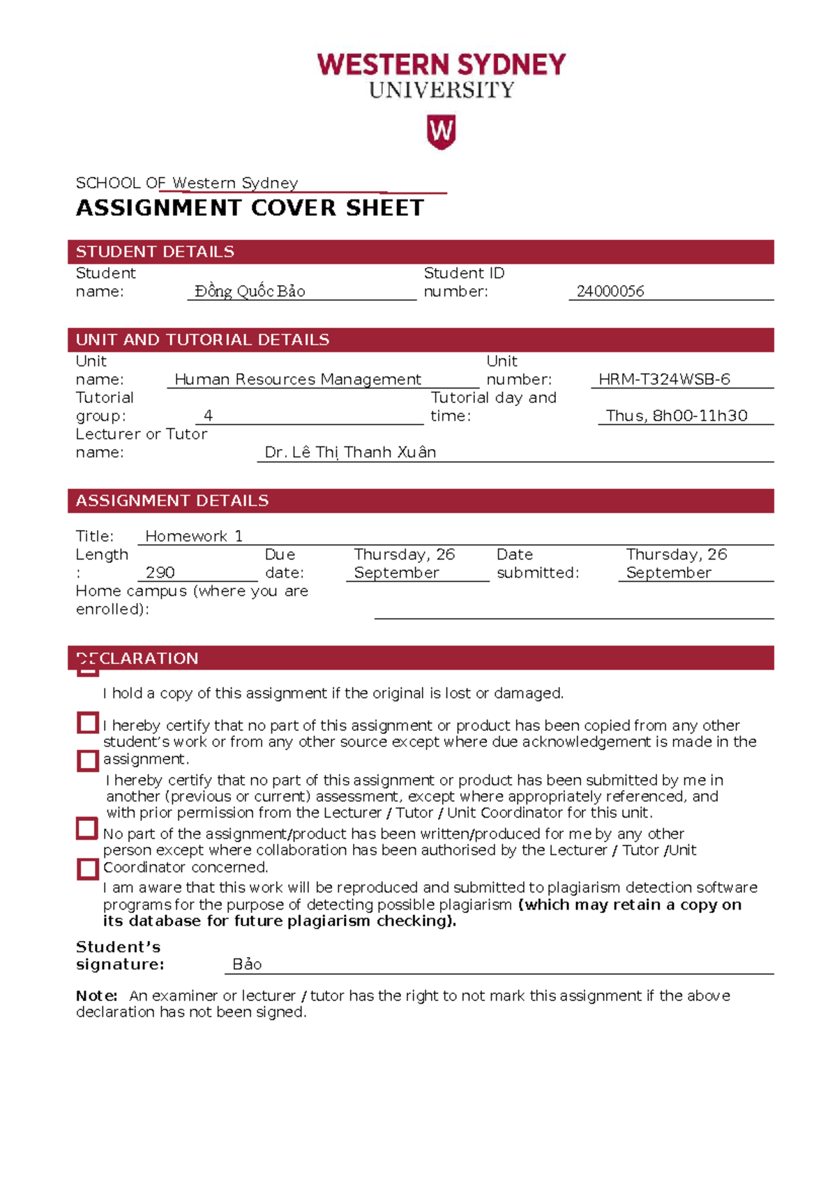 Homework 1 for HRM - Human Resources Management Assignment - Studocu