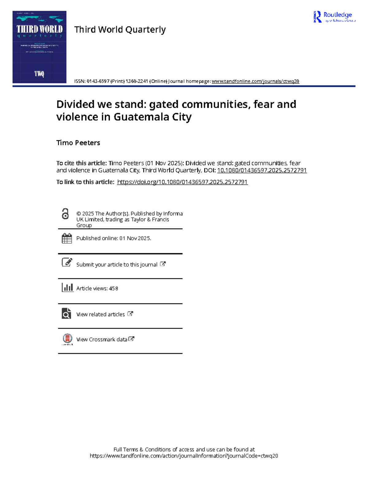 Gated Communities and Urban Fear: Insights from Guatemala City - Studocu