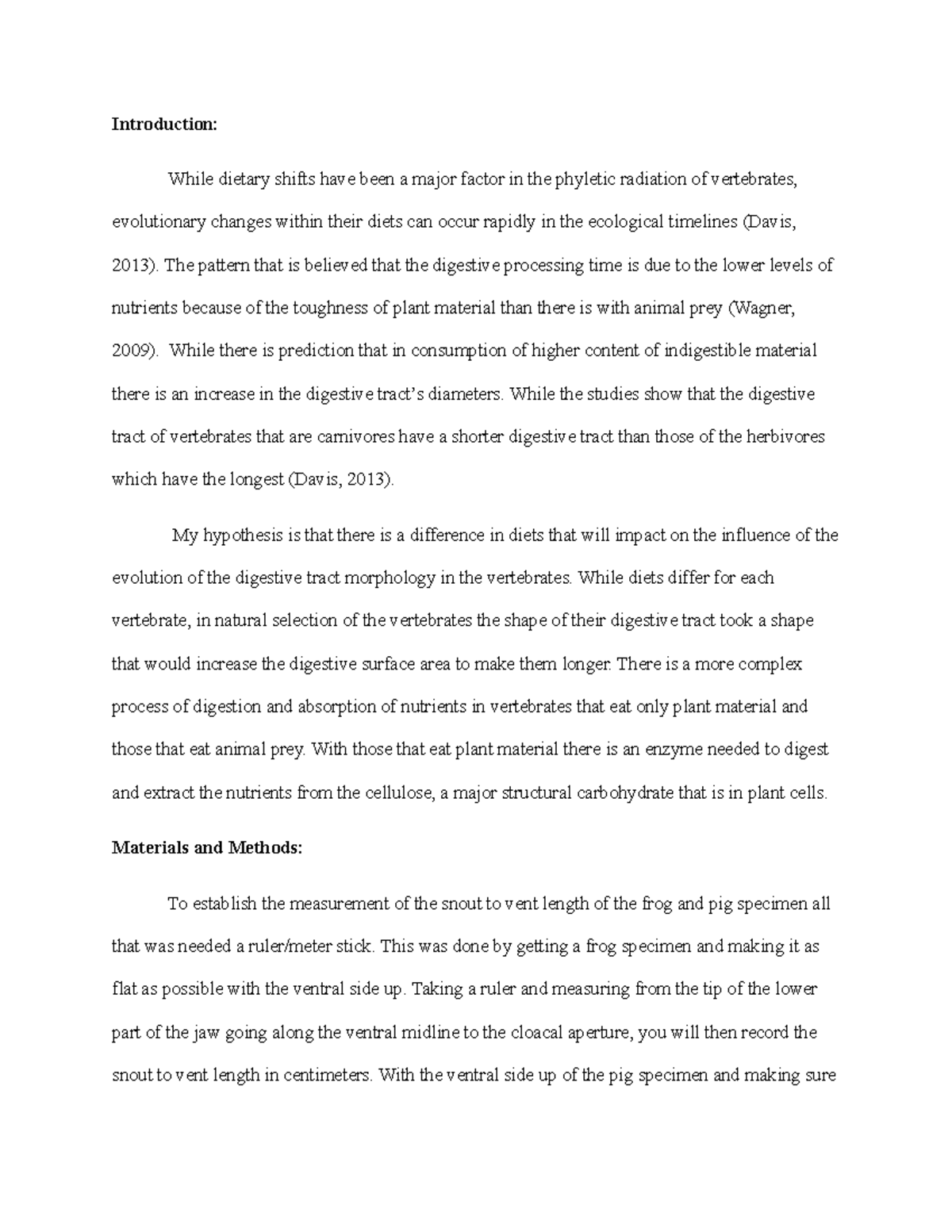 Small intestine paper - Introduction: While dietary shifts have been a ...
