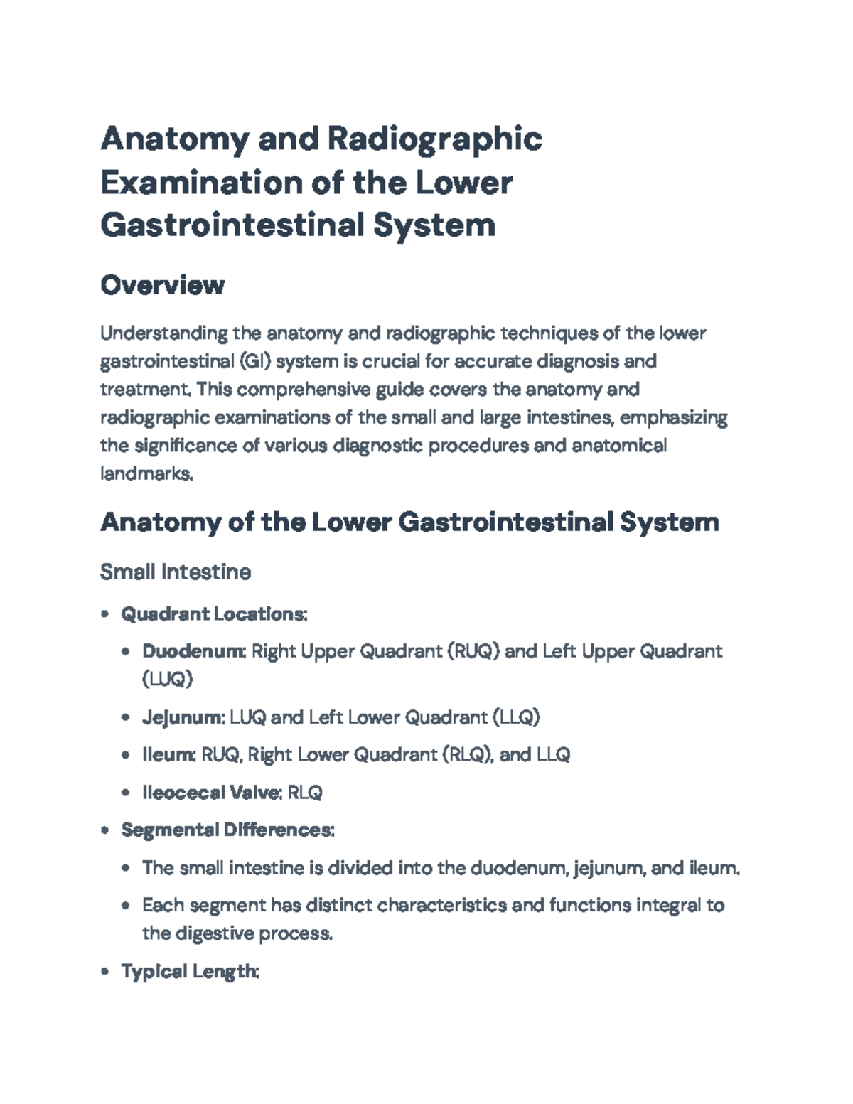Lower GI System: Anatomy & Radiographic Examination Guide (MED 101 ...