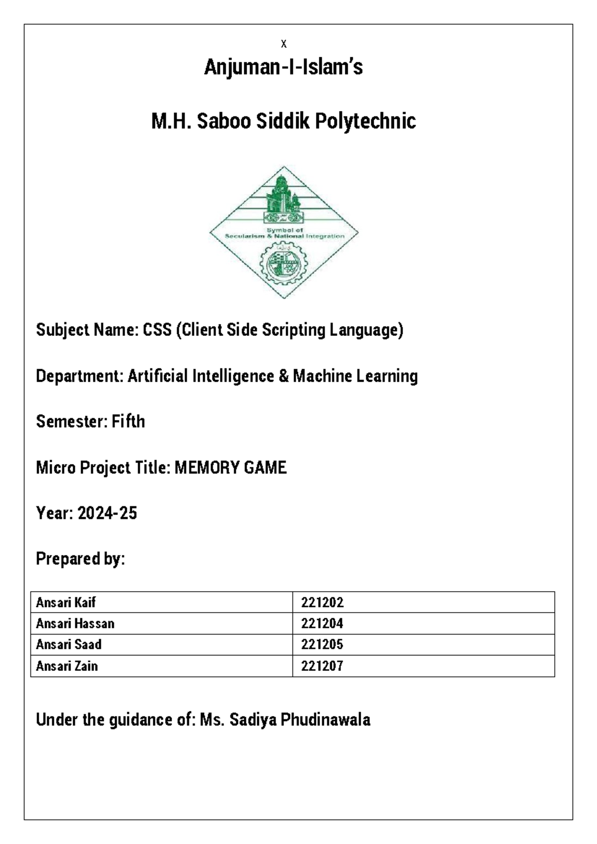 CSS microproject my final - X Anjuman-I-Islam’s M. Saboo Siddik ...
