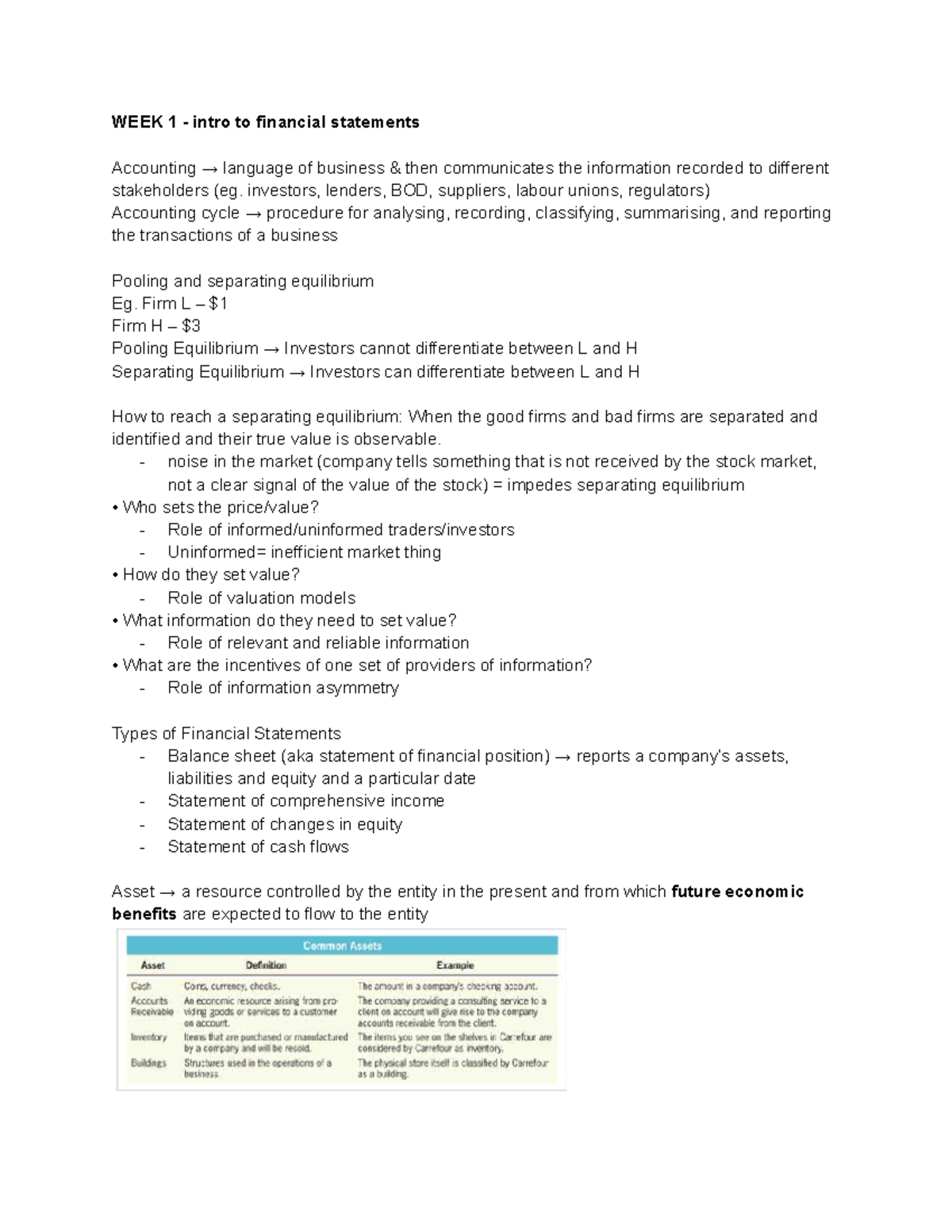 ACC1701 Week 1-5 Notes: Financial Statements & Accounting Cycle - Studocu