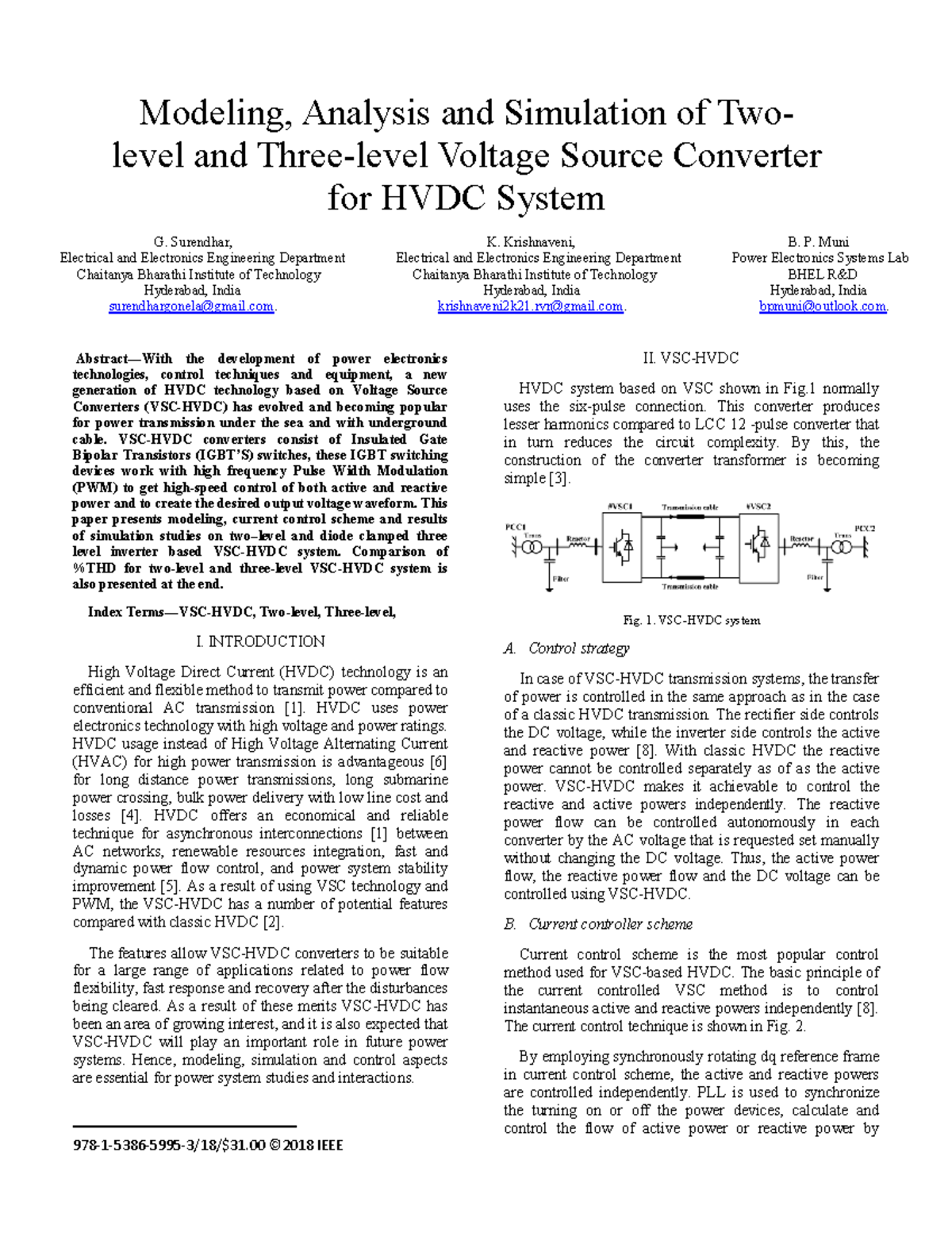 Modeling and Simulation of VSC-HVDC Systems: Two-level & Three-level ...