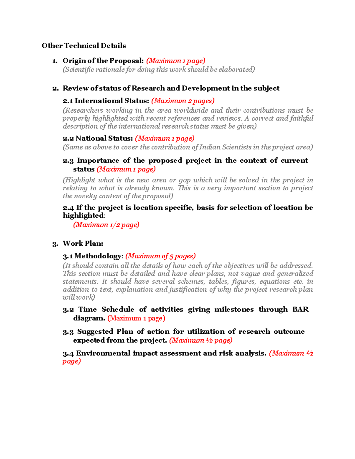 OTD EMR - Sample SERB Proposal Guidelines for Research Projects - Studocu