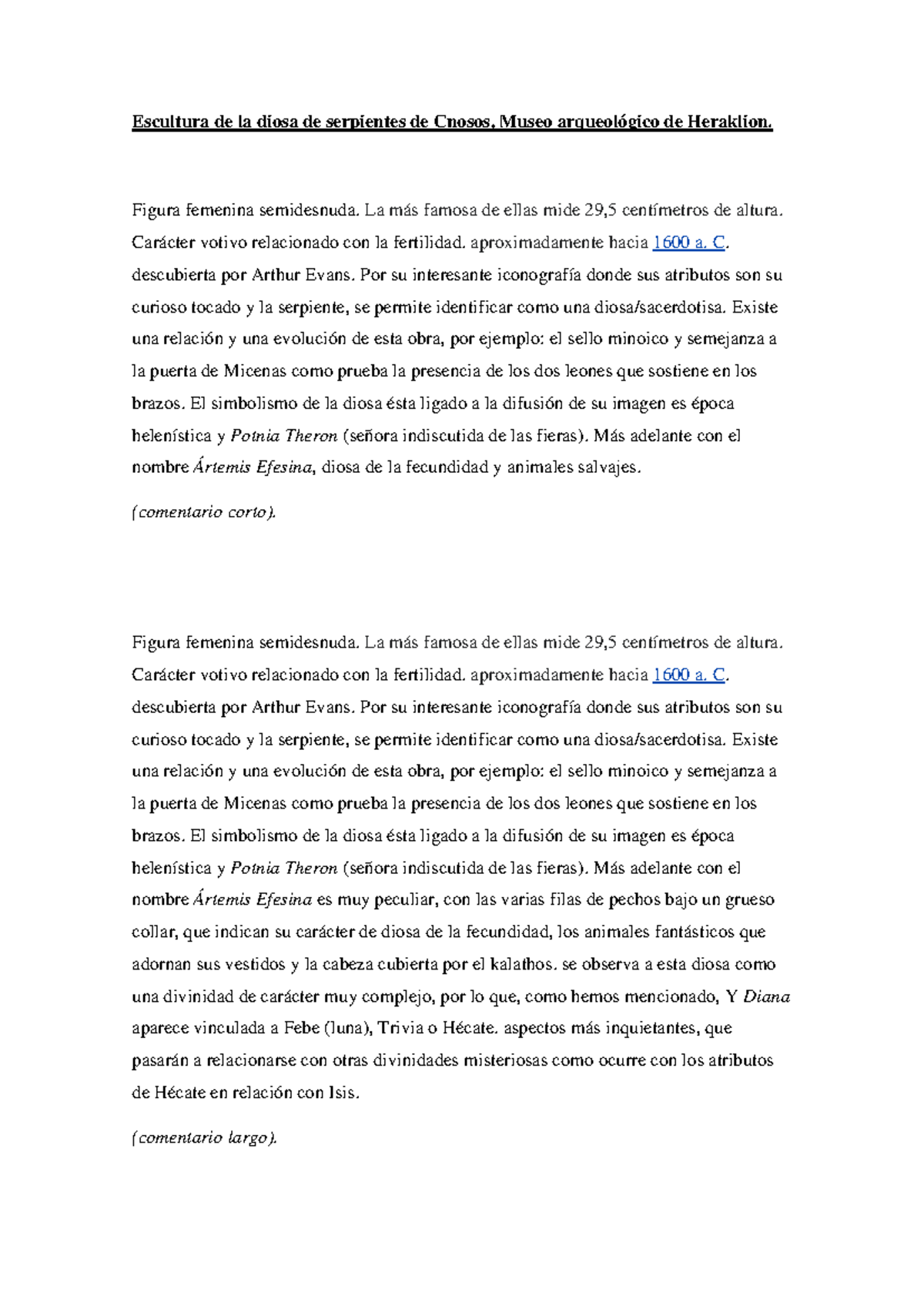Comentario diosa serpientes - Escultura de la diosa de serpientes de ...