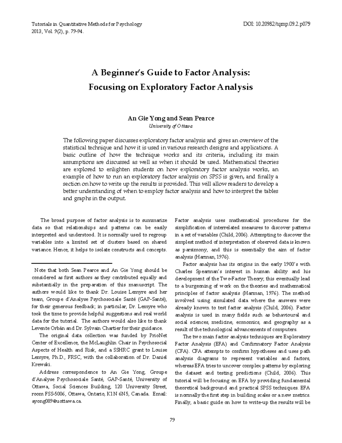 ABeginners Guideto Factor Analysis Focusingon Exploratory Factor ...