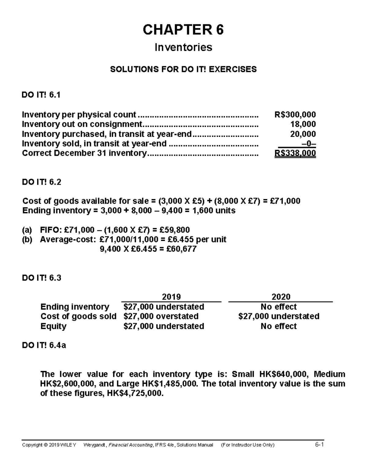 Financial Accounting IFRS 4e Chapter 6 Solutions and Exercises - Studocu