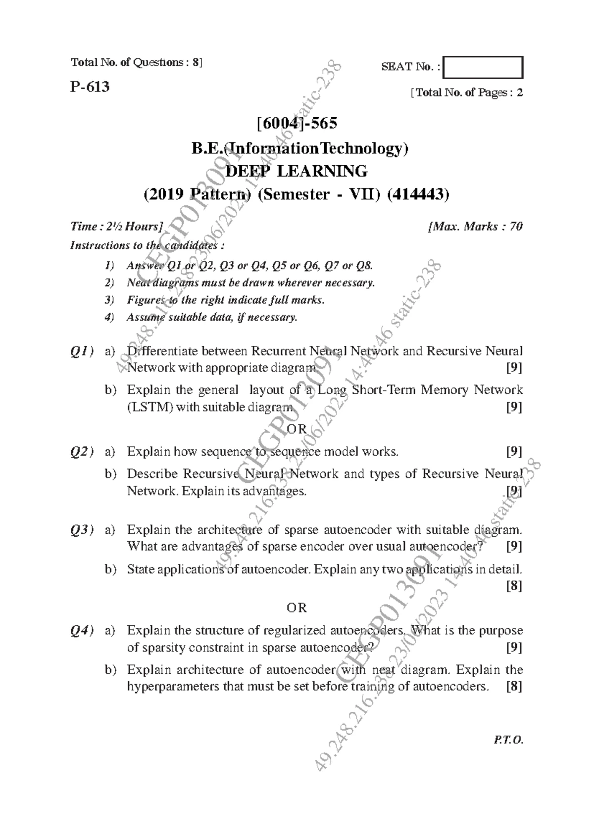 Nov Dec 2022 - SPPU B.E Engineering (IT) Question Paper - Total No. of ...
