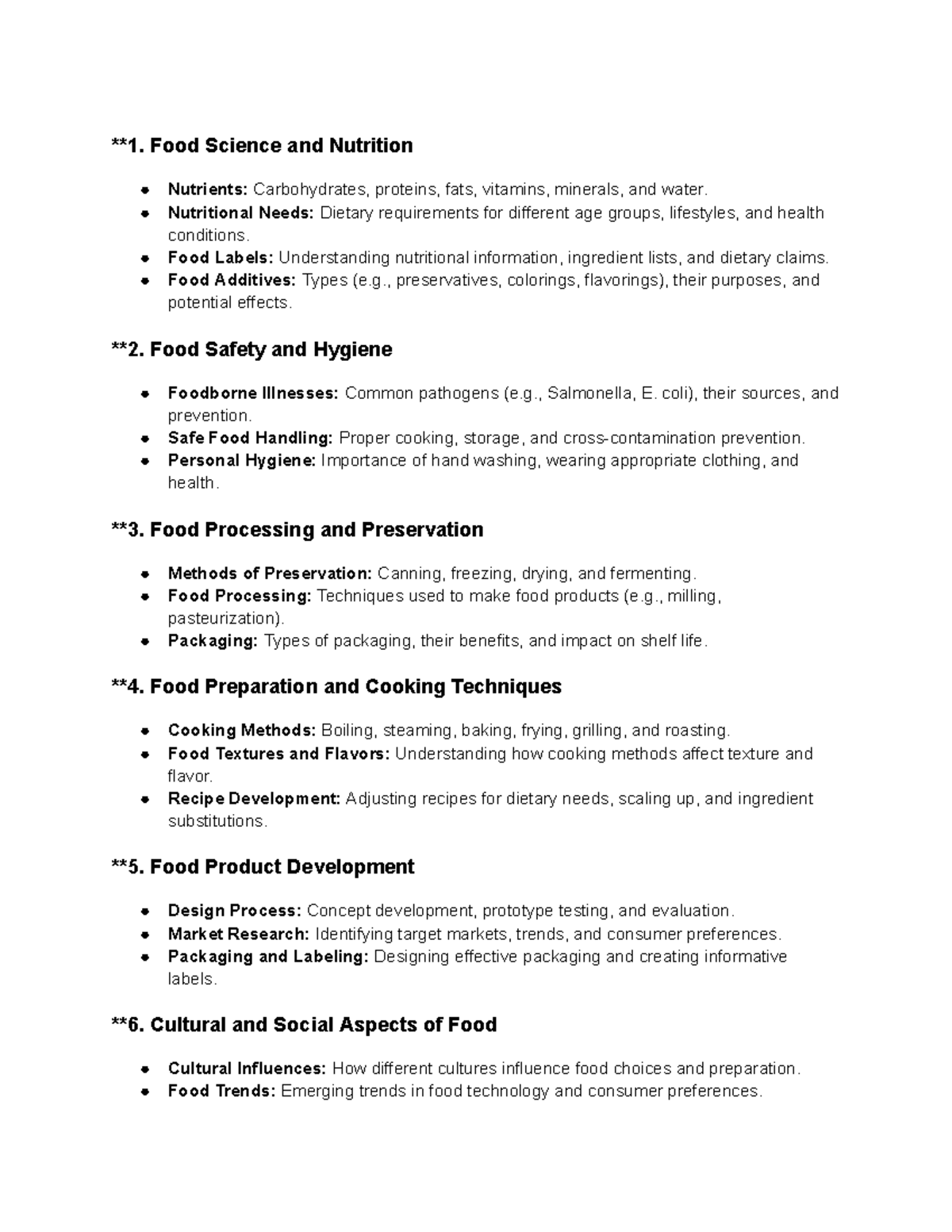 food tec notes yr 11 - **1. Food Science and Nutrition Nutrients ...