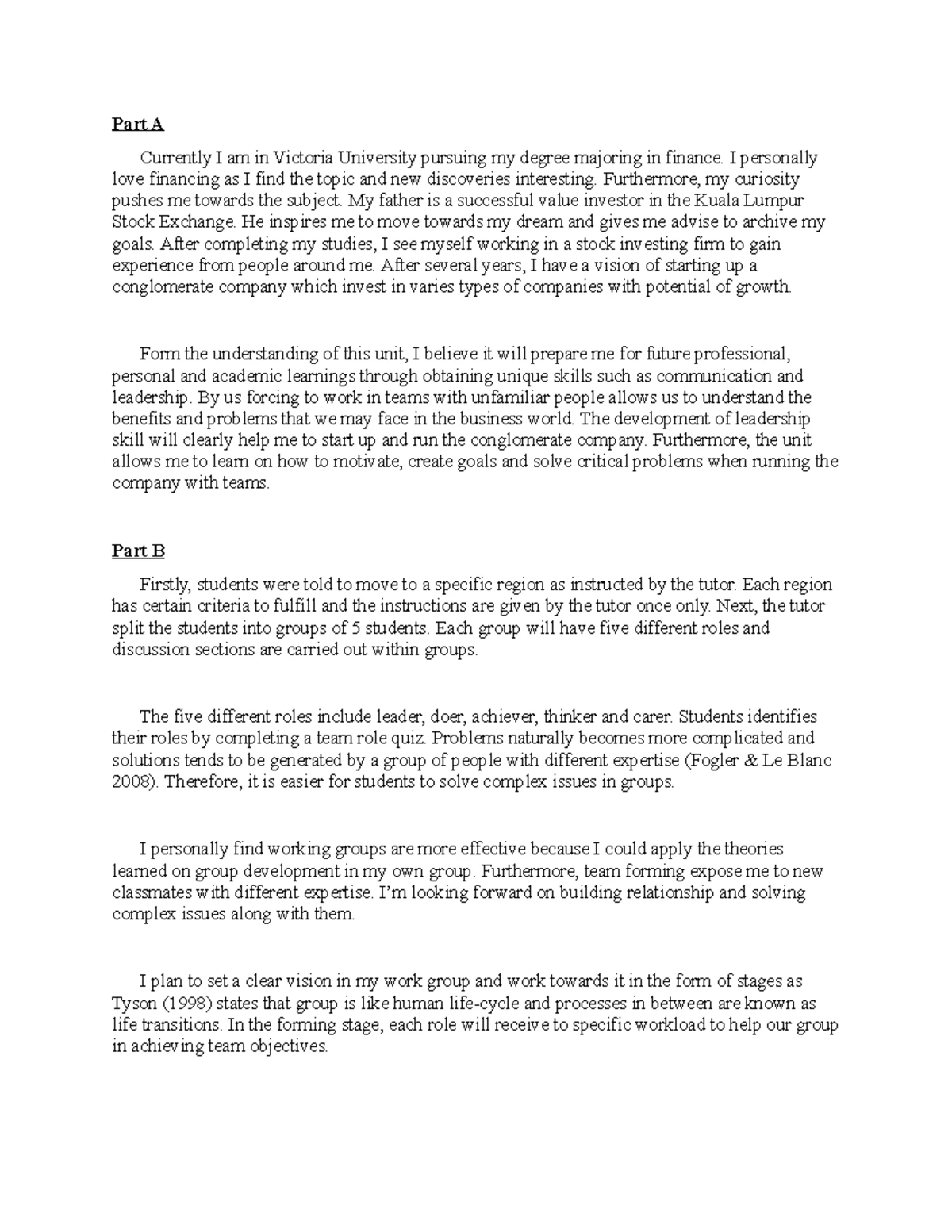 BPD1100 Individual Peer Review Form & Reflection Evaluation - Studocu
